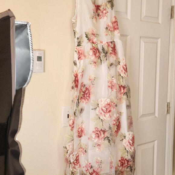 Floral Print Sheer Sleeveless Dress Brand New Women’s Fashion Outfit - Picture 9 of 12